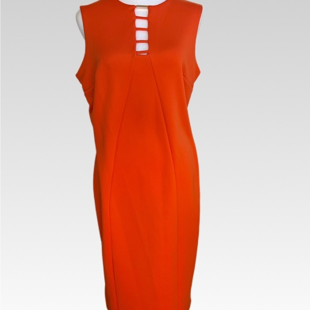 Enfocus Studio Vibrant Orange Midi Dress size 10